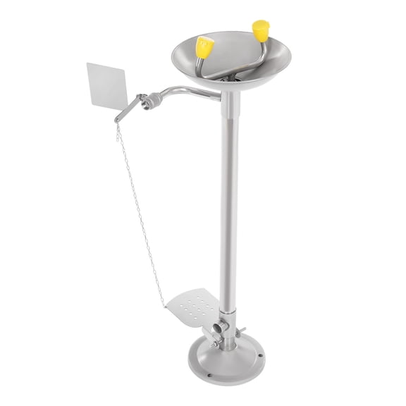 Miumaeov Stainless Steel Standing Eyewash Station Lab Safety Eye Shower Washing Unit 0.2-0.4MPa