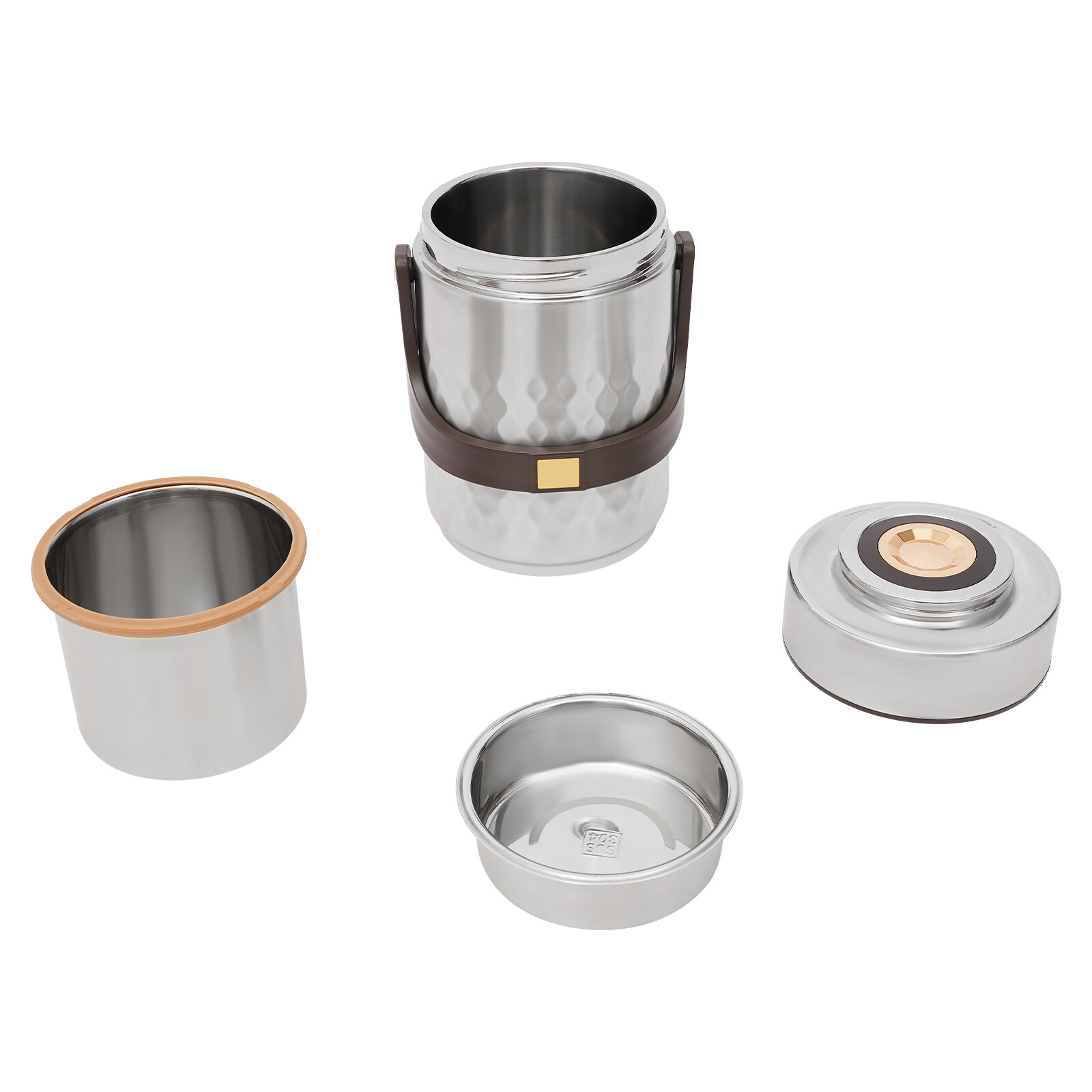 Miumaeov Stainless Steel Vacuum Thermal Lunch Box 3-Tier Portable Insulated Food Container 67.64oz