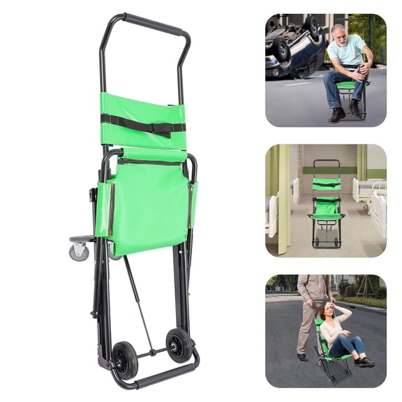 Miumaeov Stair Chair Foldable Emergency Stair Chair Portable Transport Stair Chair with 4x Wheels 350LBS