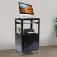 thumbnail image 1 of Miumaeov Steel Large AV Cart with Extra Storage - Adjustable Height Cart with Locking Cabinet, Pullout Tray, Power Strip and Easy to Assemble, 1 of 14