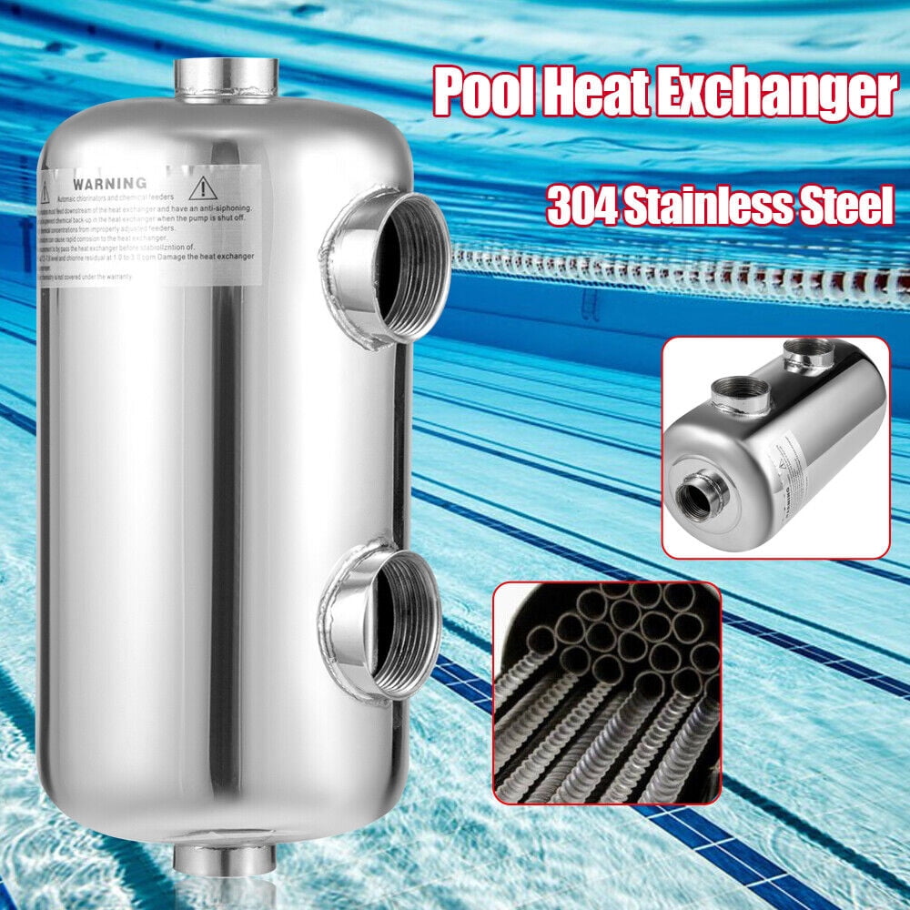 Miumaeov Swimming Pool Heat Exchanger Stainless Steel 1 1/2" Fpt Same ...