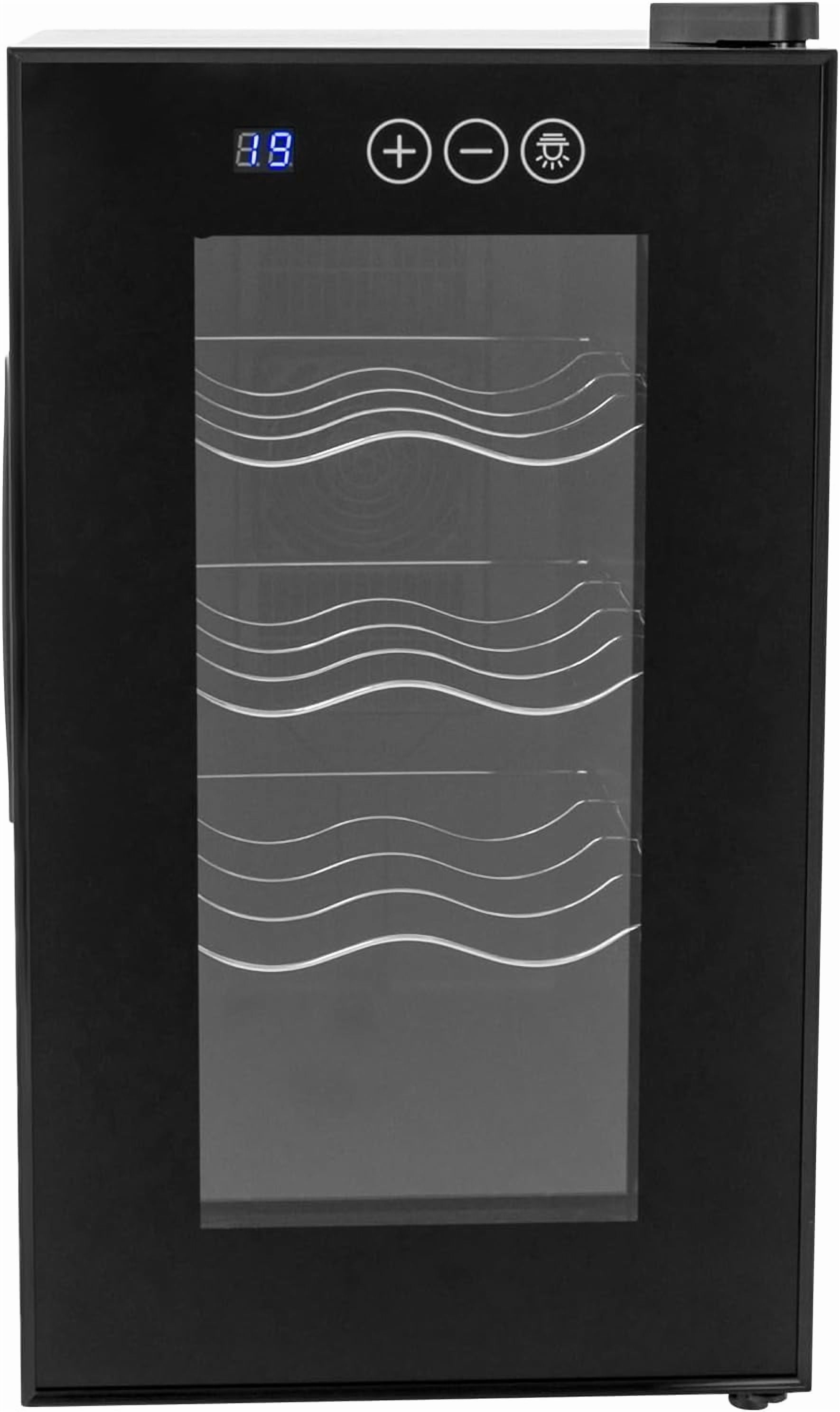 Miumaeov Thermoelectric Wine Cooler Countertop, 8-Bottle Horizontal Wine Fridge with Removable Shelves, 4 Tiers Freestanding Wine Chiller, 46.4-64.4°F