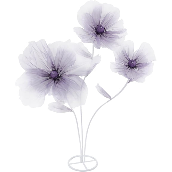 Miumaeov Three-Head Silk Artificial Flowers Large Purple Flowers Wedding Flowers for DIY Wedding Bouquets Centerpieces Party Home Decor