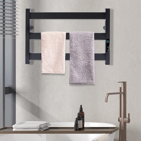 Miumaeov Towel Warmer for Bathroom,5-Bar Electric Towel Dryer Wall-Mounted Plug-in Bath Heater Rack,Stainless Steel Hot Towel Rack with Timer and Smart Temperature Control (3-Tier)
