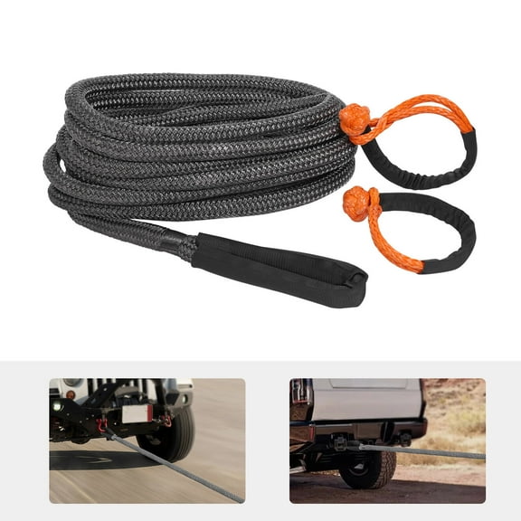 Miumaeov Towing Rope 1"x30' Recovery Rope 48000lbs Kinetic Energy Tow Rope w/ Carry Bag