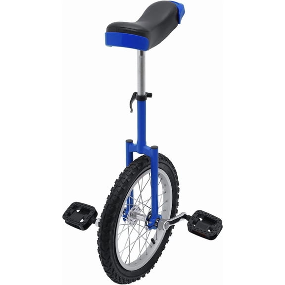 Miumaeov Unicycles 16" Outdoor Wheel Unicycle Steel Rim Adjustable Seat Unicycle Easy Storage for Office Workers,Cycling Enthusiasts (Blue, 16")