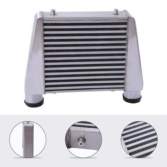 Miumaeov Universal Intercooler 2.5" Inlet/Outlet Same One Side Aluminum Turbo Front Mount Inter Cooler