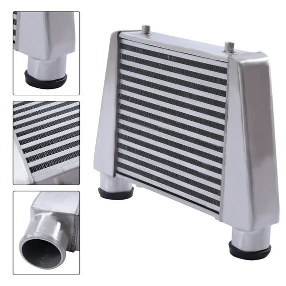 Miumaeov Universal Intercooler Aluminum Intercooler 17x11x2.75" 2.5" Inlet/Outlet Fit for all Car Modified Accessory