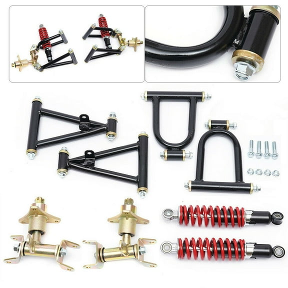 Miumaeov Upper/Lower Swingarm Front Suspension Shock Swing Arm Assembly For DIY ATV Quad Bike Buggy Go Kart