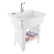 Miumaeov Utility Sink with Faucet, Polypropylene