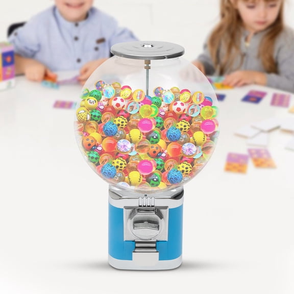 Miumaeov Vending Machine H18.11" Big Lockable Candy Dispenser Machine Large Capacity Toy Vending Machine for 1.26inch Ball Candy $1 Coins Blue