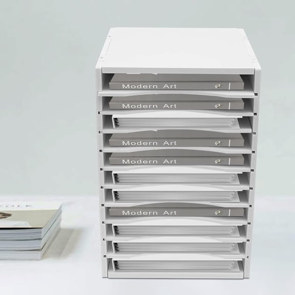 Miumaeov Vertical 11-Slot File Sorter Organizer White Desktop Document Holder Space Saving Paper Tray for Bills Mail and Folders