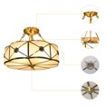 thumbnail image 1 of Miumaeov Vintage Ceiling Light Flush Mount Chandelier Stained Glass Pendant Lamp Fixture 110-220V, 1 of 17