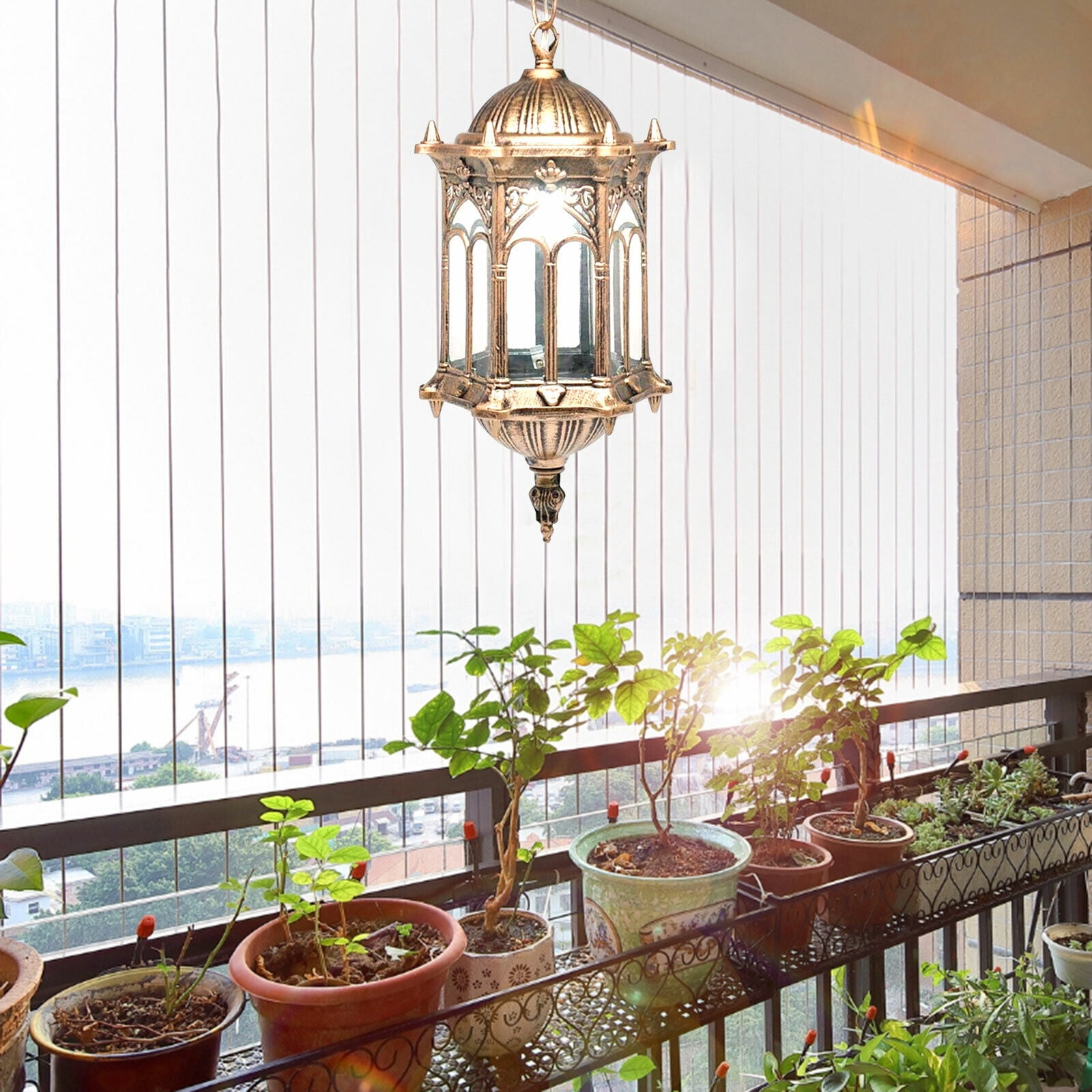 Miumaeov Vintage Ceiling Light Outdoor Yard Exterior Wall Lantern Pendant Lighting Fixture Hanging Lamp Waterproof