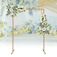 thumbnail image 1 of Miumaeov W4.92 × H6.56Ft Wedding Arch for Ceremony Gold Square Wedding Backdrop Stand Metal Lever Arch Frame Balloon Arch Frame for Party Events Decorations, 1 of 1