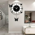 thumbnail image 1 of Miumaeov Wall Clock, Butterfly Wall-Mounted Clock, 20 Inch Large Round Wall-Mounted Silent Wall Clocks for Living Room, Bedroom, Office Space, 1 of 7