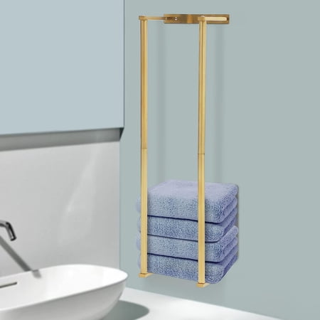 Miumaeov Wall Mount Towel Rack Stainless Steel Bath Towel Holder Modern Towel Washcloths Organizer Home Bathroom