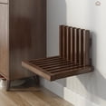thumbnail image 1 of Miumaeov Walnut Folding Shower Seat, Wall-Mounted Folding Wood Stool, Wooden Wall-Mounted Folding Stool, Shoe Changing Stool, 265lb Capacity for Bathroom, Entryway, 1 of 11