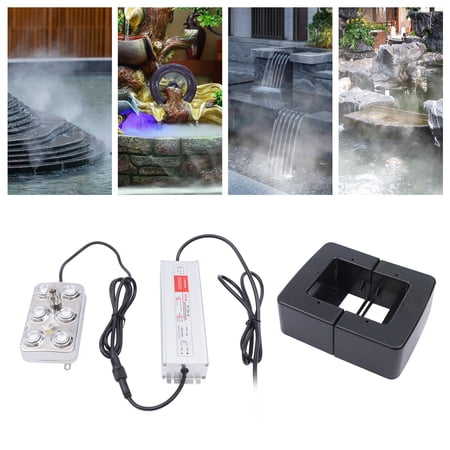 Miumaeov Waterproof Ultrasonic Mist Maker 6 Head Ultrasonic Fogger Humidifier Rockery