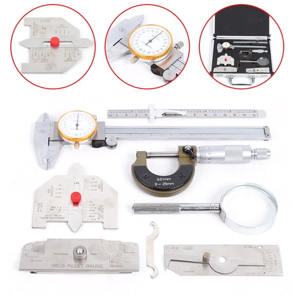 Miumaeov Welding Gauge Inspection Kit Welder Inspection Gauge Tool Test Ruler Box