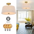 thumbnail image 1 of Miumaeov White Simple and Modern Fan-shaped Fabric Ceiling Light Fixture For Home Decoration, 1 of 20