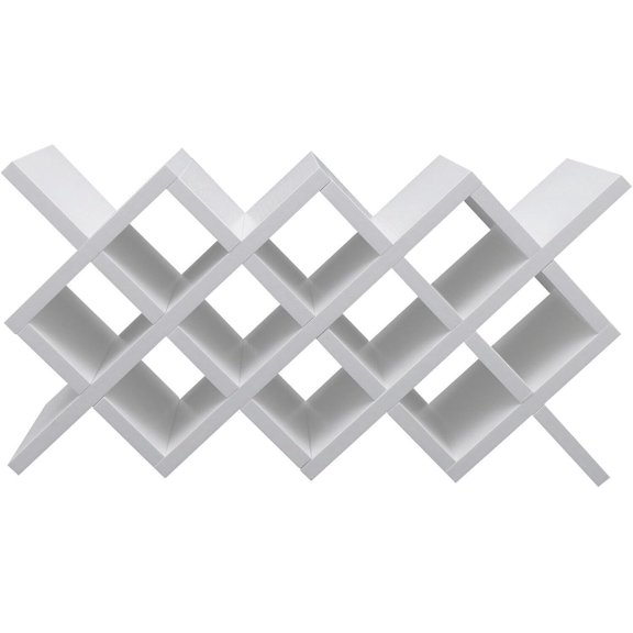 Miumaeov Wine Lattice Rack, 10 Grids Wine Rack Wall Mounted, Wine Shelf Wall Mounted, Free-Standing Diamond-Shaped Design, Storage Shelf Glass Bottle Organizer