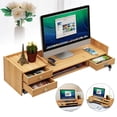 thumbnail image 1 of Miumaeov Wood Computer Stand Desktop Storage Drawer Rack Office Organizer, 1 of 13