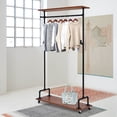 thumbnail image 1 of Miumaeov Wood Garment Rack Clothes Storage Rack w/ Wheels Clothing Hanger Store Display, 1 of 12