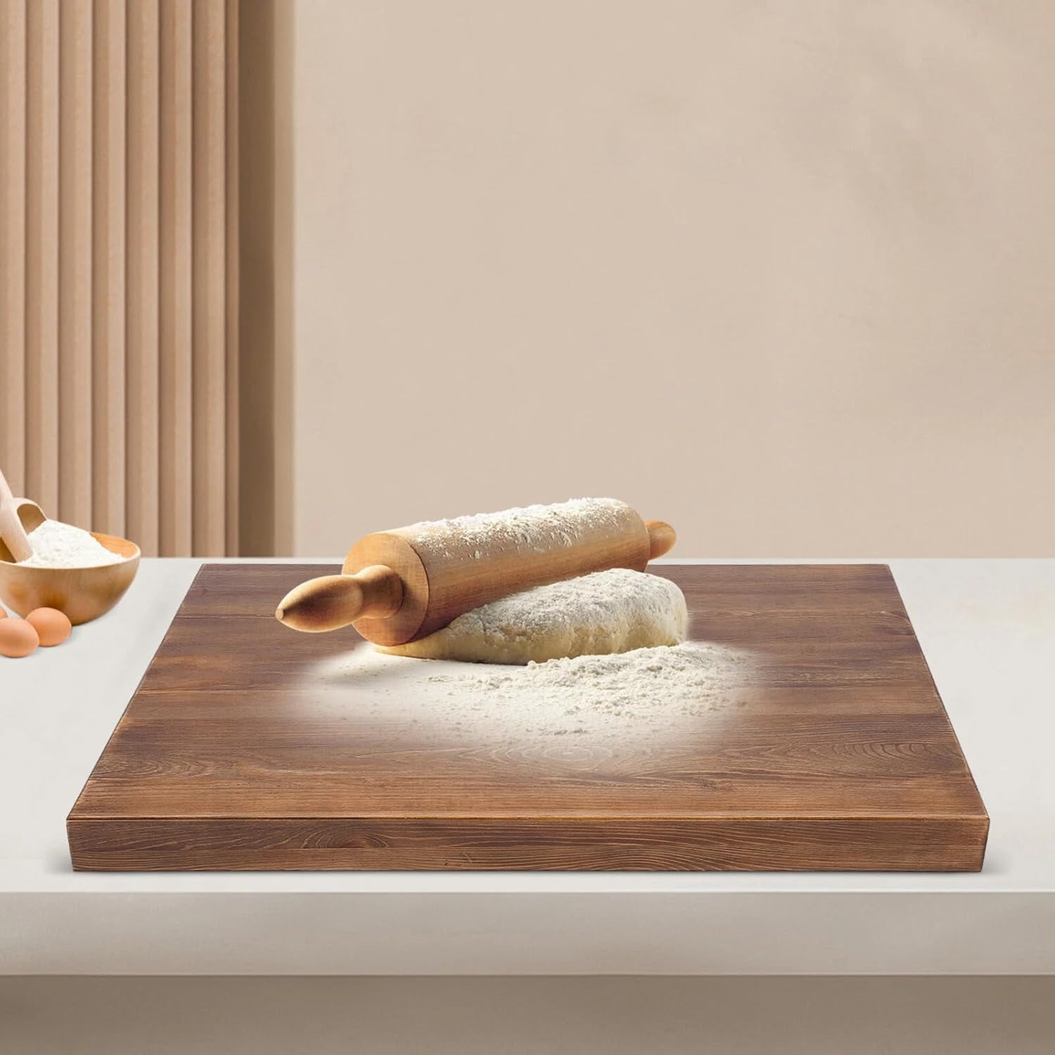 Miumaeov Stove Top Cover, Noodle Board with Built-in Handles, Durable Extra Thick Pine Wood Cookware for Gas Burners & Electric Stoves