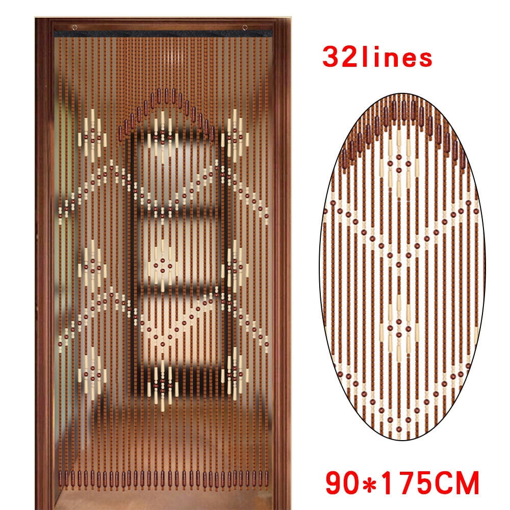 Miumaeov Wooden Beads Bohemian Curtain Doorway String Curtain Blinds Tassel Room Divider