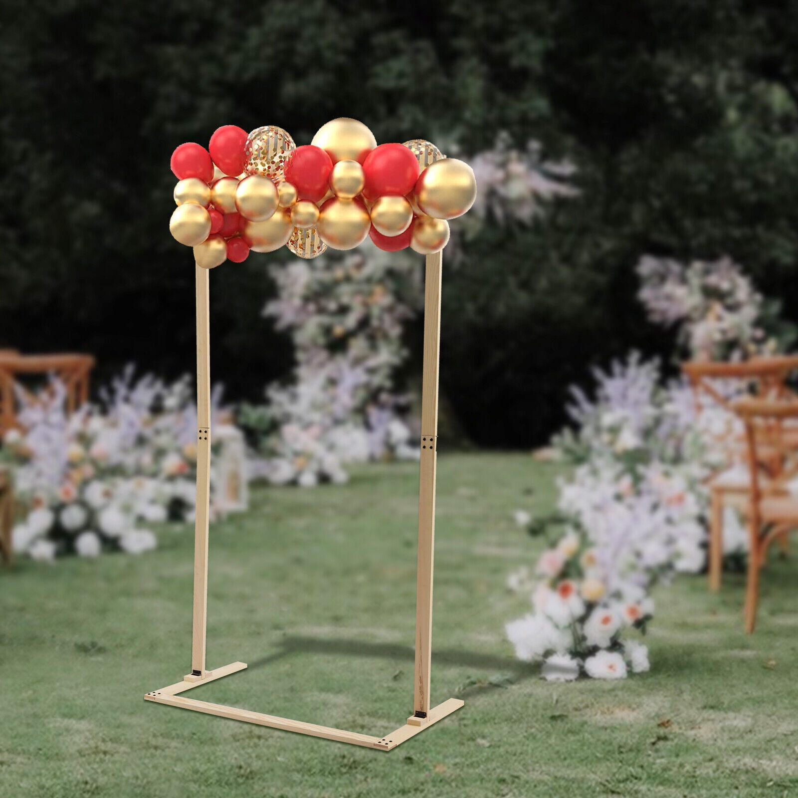 OUKANING Gold Arch Rack Wedding Garden Floral Venue Decorations Wedding  Supplies 2.5*2.5M