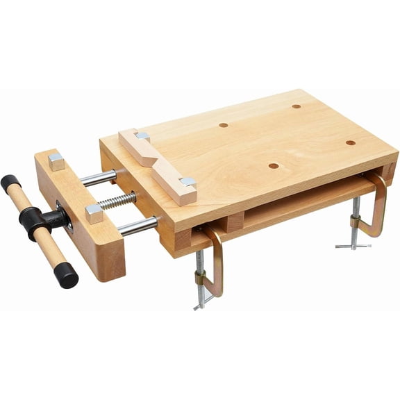 Miumaeov Woodworking Bench Vise - Hard Wood Vise for Workbench with 4 Bench Dogs and 2 Clips, Wood Bench Vises Kit for Garage Studios