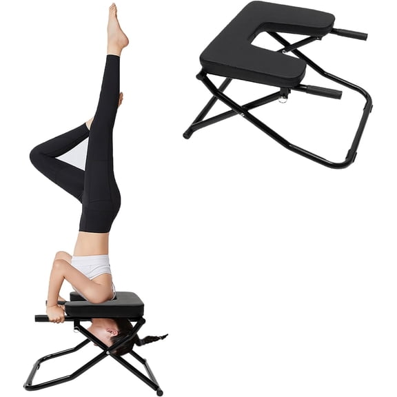 Miumaeov Yoga Headstand Bench, Yoga Inversion Chair, Headstand Trainer for Practice Head Stand, Shoulderstand and Strength Training
