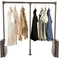 thumbnail image 1 of Miumaev Pull Down Closet Rods, Closet Organizer Pull-Down Clothes Hanger, Adjustable 35-48 Inch Wardrobe Rail Lift Collapsible Closet Rod Aluminium Retractable Wardrobe Hanger (Coffee), 1 of 7