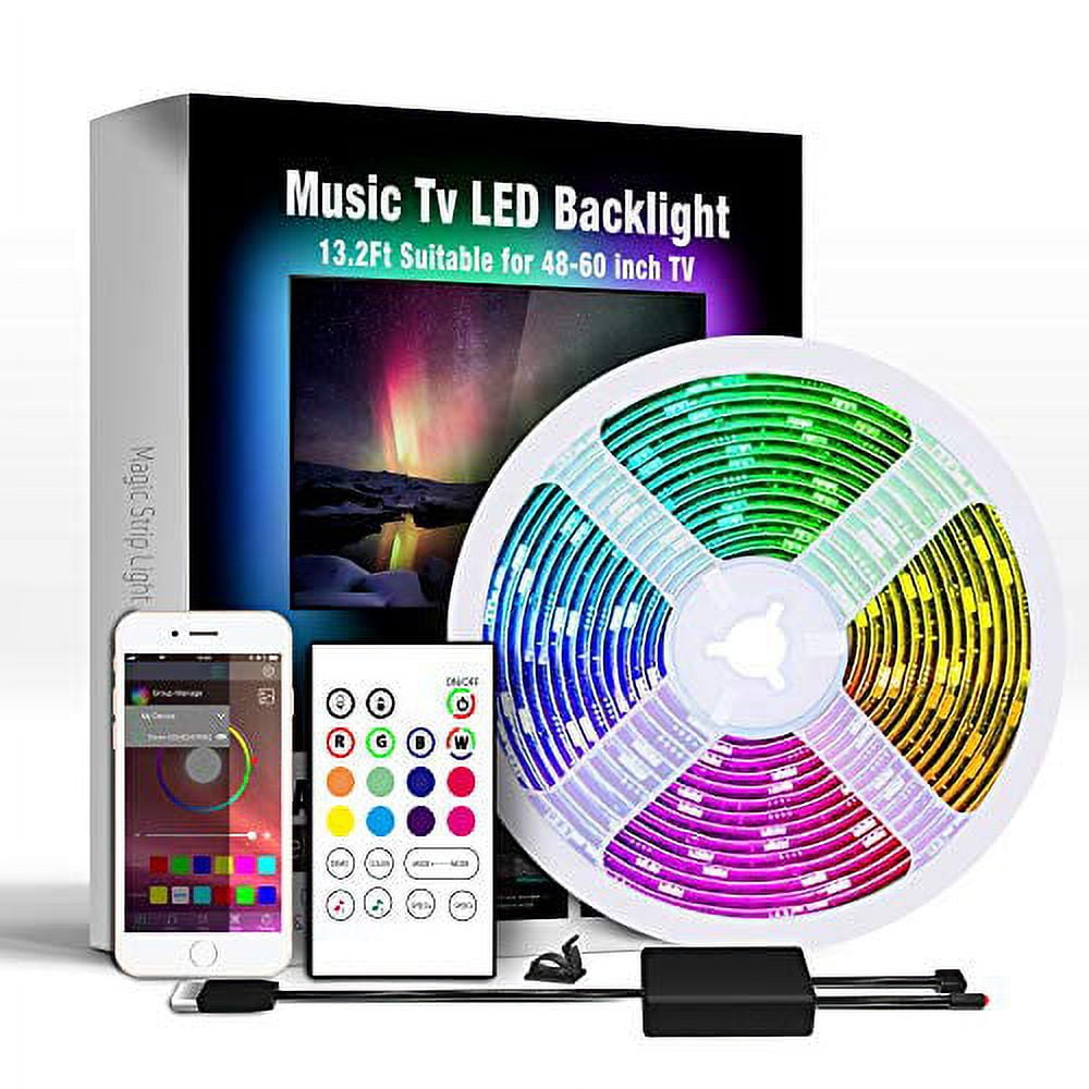 Miume 13.2Ft Music LED Strip Lights for 4860 inch TV, USB Powered
