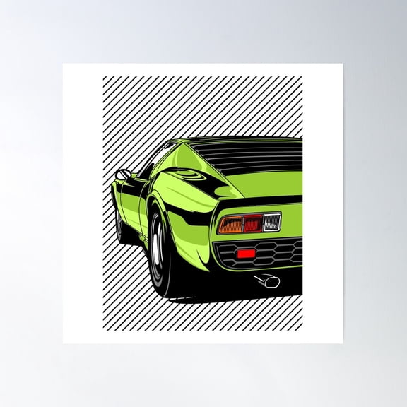 Miura Vintage Super Racing Car Speed Automobile Poster Wall Art, Modern Wall Decor For Living Room Bedroom, 30x30 UNFRAMED