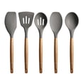 Miusco Silicone Cooking Utensil Sets, Kitchen Utensil Sets, Cooking Utensil Sets, Nonstick Silicone Spatula with Wood Handle, Gray 5 Sets - image 1 of 8
