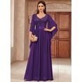 thumbnail image 1 of Miusol Women's Deep-V Neck Lace Contrast Sequin 3/4 Sleeve Formal Evening Maxi Dress, 1 of 3