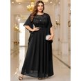 thumbnail image 1 of Miusol Women's Plus Size Elegant Butterfly Sleeve Chiffon Sequin Lace Bodice Evening Party Long Dress, 1 of 9