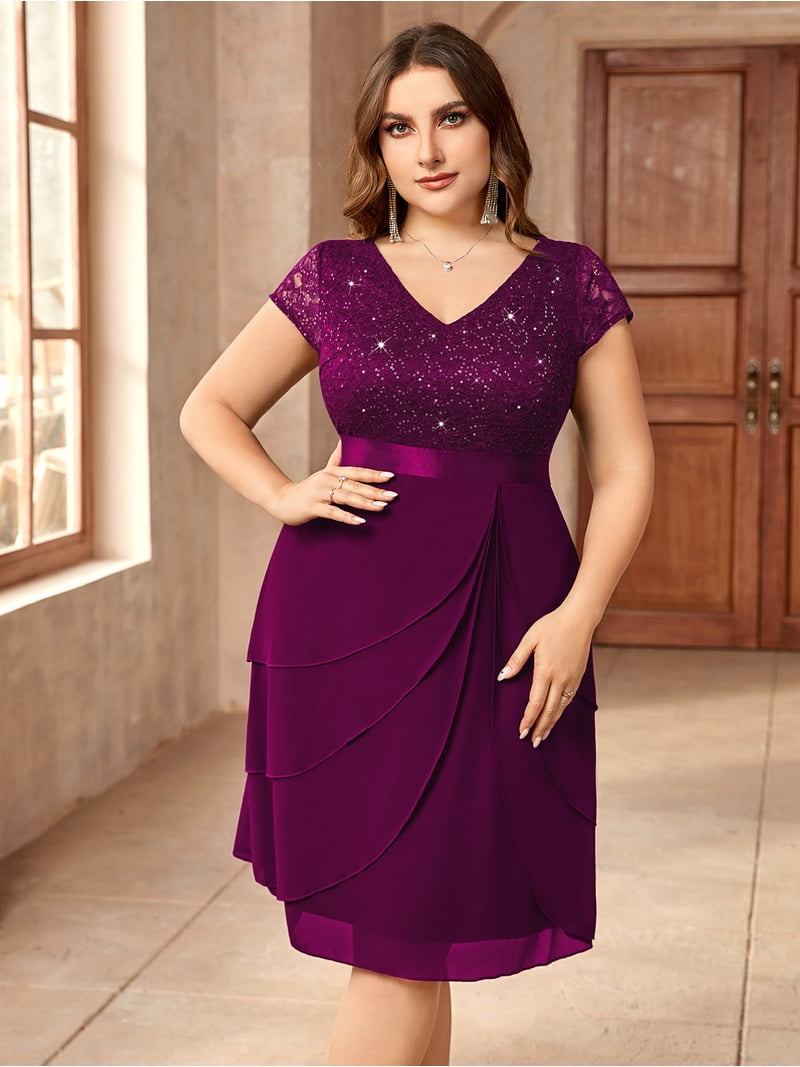 plus size sequin swing dress Roaman's Women's Plus Size Sequin Swing Dress, Size: 18-20, Silver