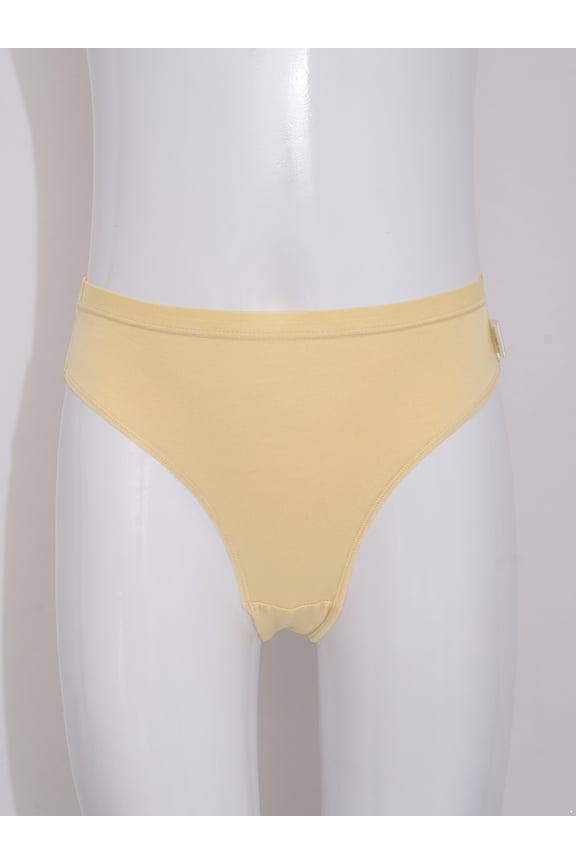 3Pcs Kids Girls Ballet Dance Briefs Gymnastics Training Underwear High Cut Elastic Underpants Nude 150