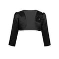 thumbnail image 1 of Miutii Flower Girls Crop Top Long Sleeve Bolero Shrug Short Shawl Cardigan Bridesmaid Wedding Party Jacket Black 7-8, 1 of 6