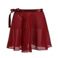 thumbnail image 1 of Miutii Girls Ballet Dance Wrap Skirt Ballerina Pull on Sheer Collection Chiffon Skating Over Scarf Tutu Dress Burgundy S, 1 of 6