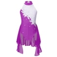 thumbnail image 1 of Miutii Girls Figure Ice Skating Dress Ballet Dance Gymnastic Tutu Skirted Leotard Shiny Rhinestone Ballerina Costume Purple 6, 1 of 7