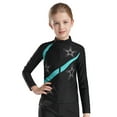 thumbnail image 1 of Miutii Girls Figure Ice Skating Training Jacket Rhinestones Sparkly Gymnastics Winter Sports Training Warm Coat Blue Green 10, 1 of 7