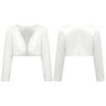 thumbnail image 1 of Miutii Girls Long Sleeve Sequins Bolero Shrug Flower Girl Dress Cover Up Kids Short Jacket Cardigan Ivory 12/150/10Y, 1 of 8