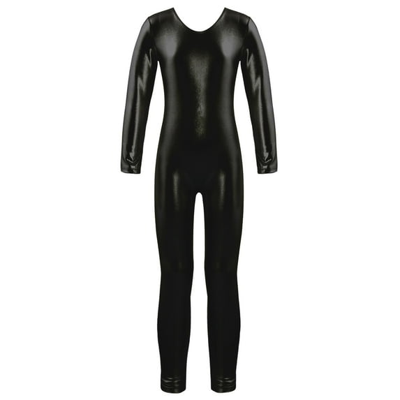 Miutii Girls Long Sleeves Gymnastics Leotard Unitard Jumpsuit One Piece Fitness Athletic Dance Costume Black 8