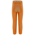 thumbnail image 1 of Miutii Girls Metallic Leggings Ribbed Dance Pants with Elastic Waistband for Jazz Hip-Hop Performance Practice Orange 3-4, 1 of 3