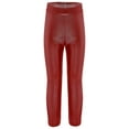 thumbnail image 1 of Miutii Girls Metallic Leggings Ribbed Dance Pants with Elastic Waistband for Jazz Hip-Hop Performance Practice Red 2-3, 1 of 3