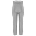 thumbnail image 1 of Miutii Girls Metallic Leggings Ribbed Dance Pants with Elastic Waistband for Jazz Hip-Hop Performance Practice Silver 3-4, 1 of 3